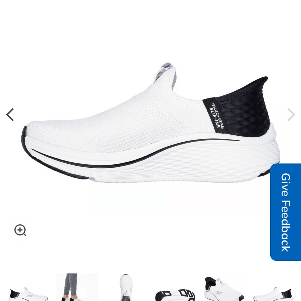 Skechers Black and White Slip-On Shoes